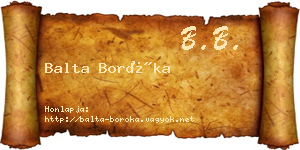 Balta Boróka névjegykártya